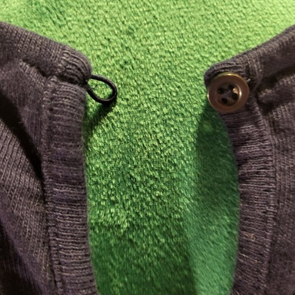 Eyelet Puff Sleeve Mixed Media Navy Top - Picture 13 of 13